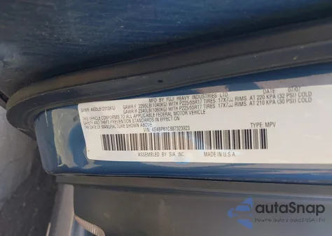 2008 Subaru Outback 2.5I/2.5I L.l. Bean Edition from USA, damaged, VIN 4S4BP61C887323923